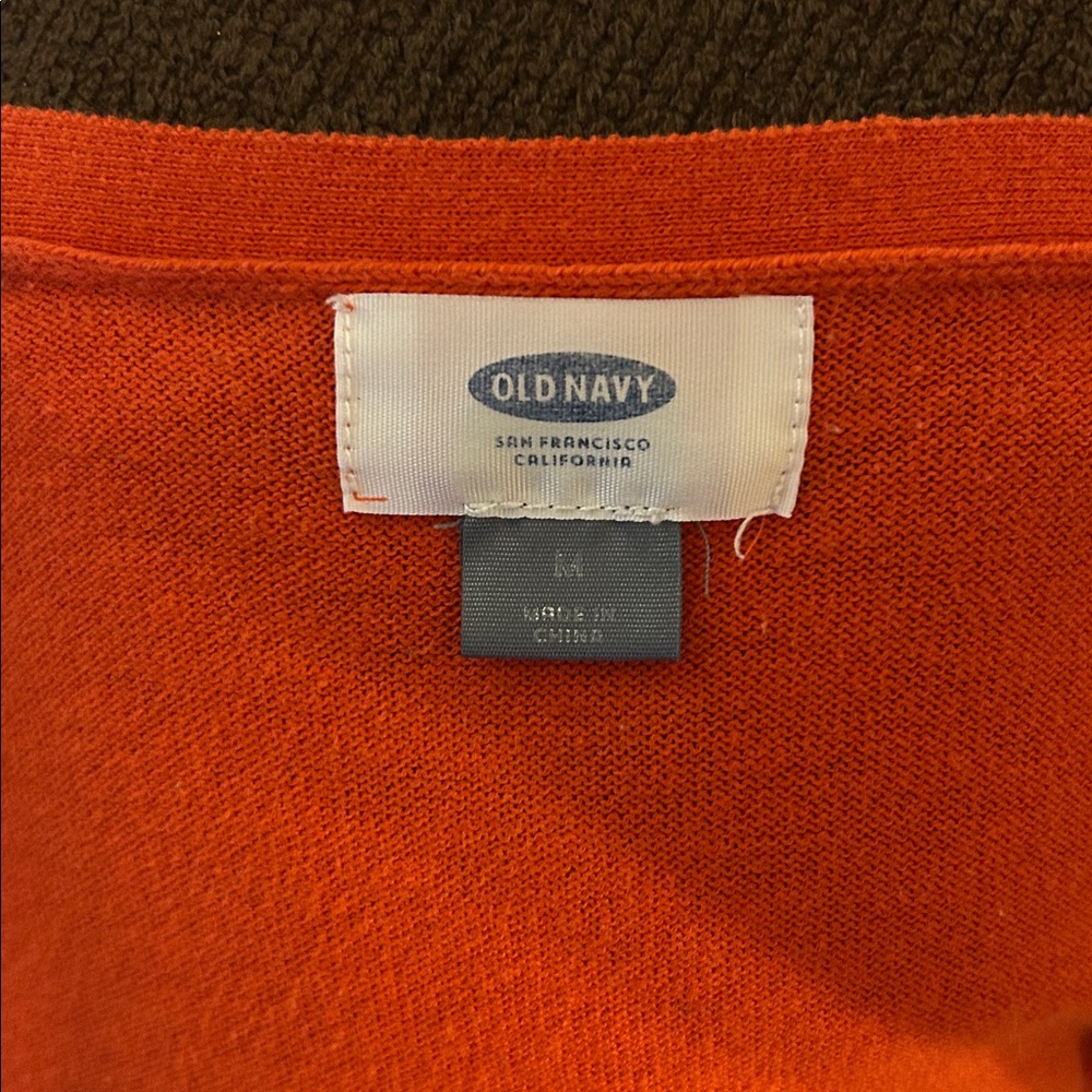 Old Navy Reddish Orange Cardigan - Women’s Size Medium - Picture 4 of 7